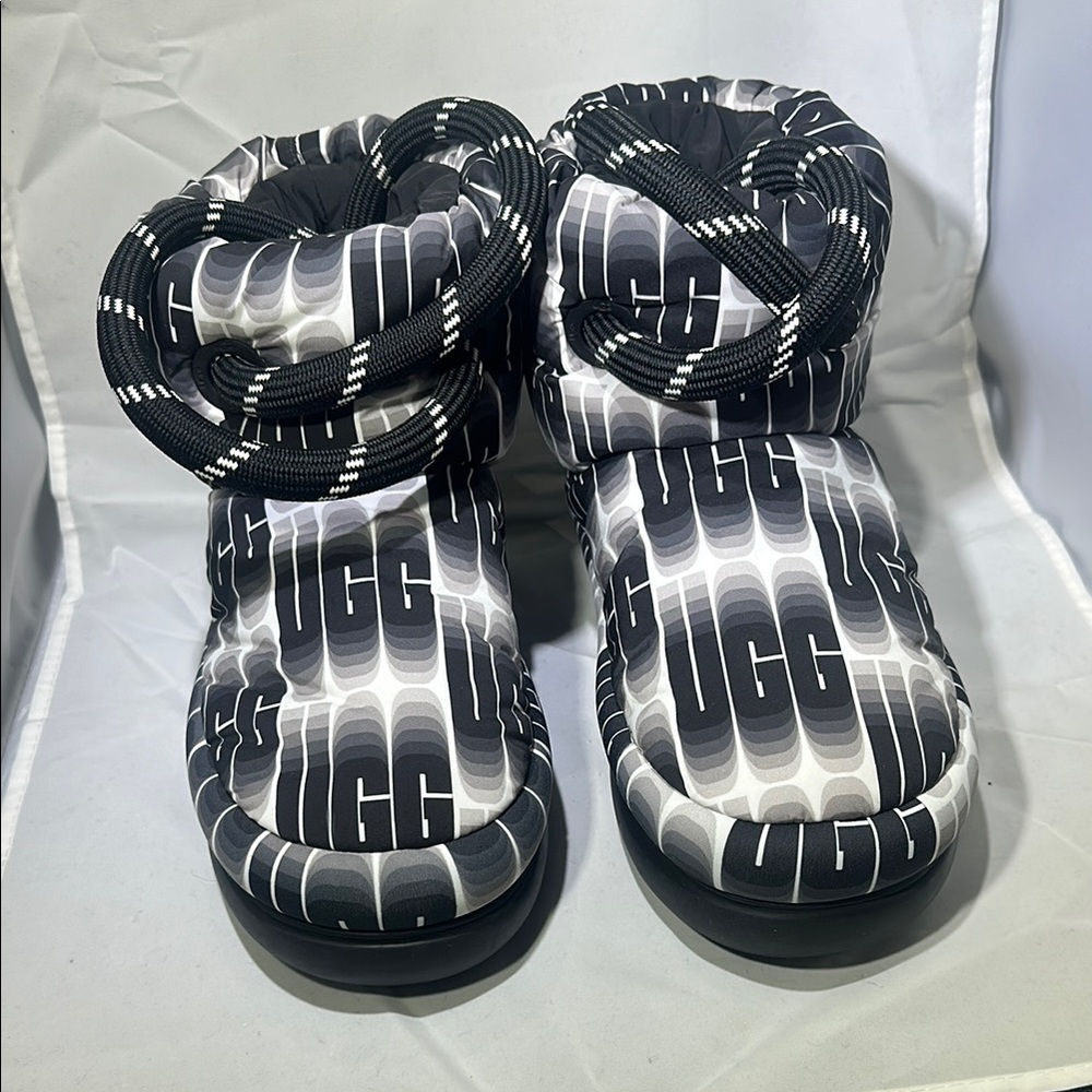 UGG Black and White Logo Boots
